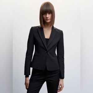 NWT "THE SLIM BLAZER" by MANGO, BLACK JACKET SIZE 4
